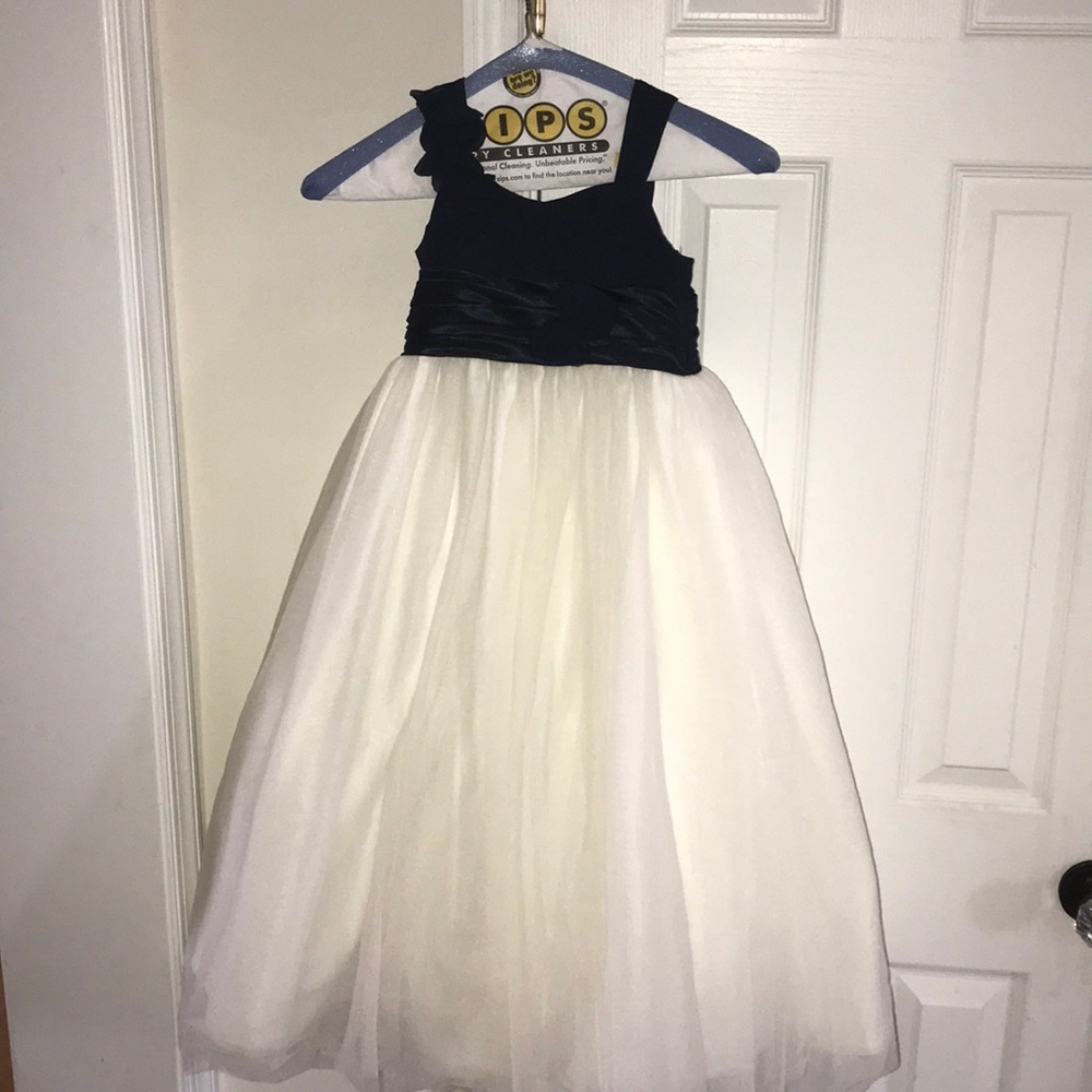 Bill Levkoff Kids Dress in Midnight and Ivory